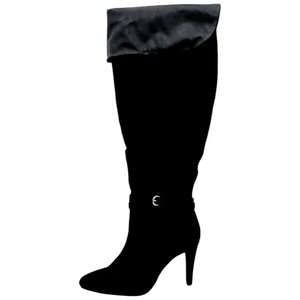 Rialto Clea Black Faux Suede Over-The-Knee Boot 4 Inch Heel Special Occasion 9